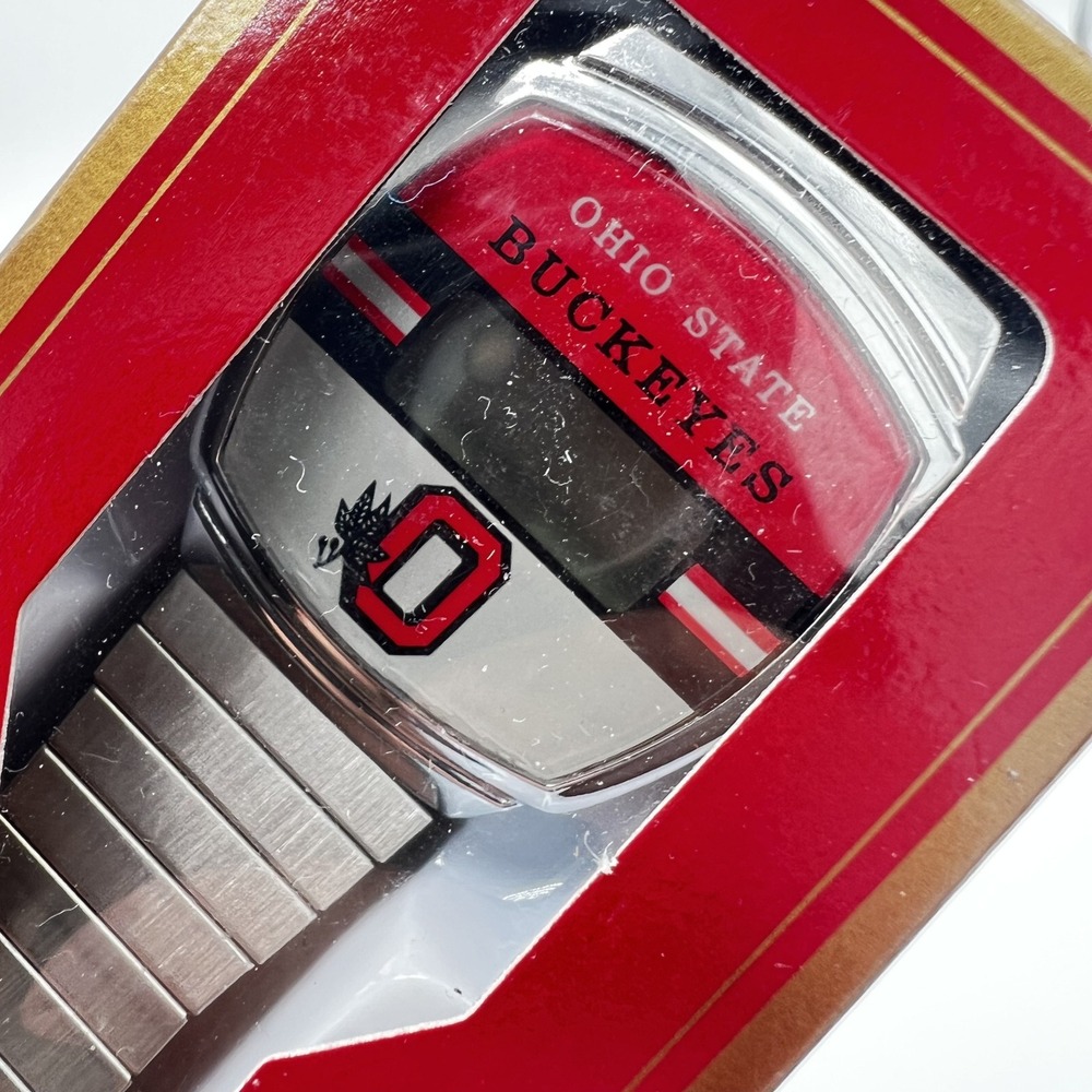 Ohio State Buckeyes Digital Watch Silver Expansion Band Vintage NCAA OSU Red 113